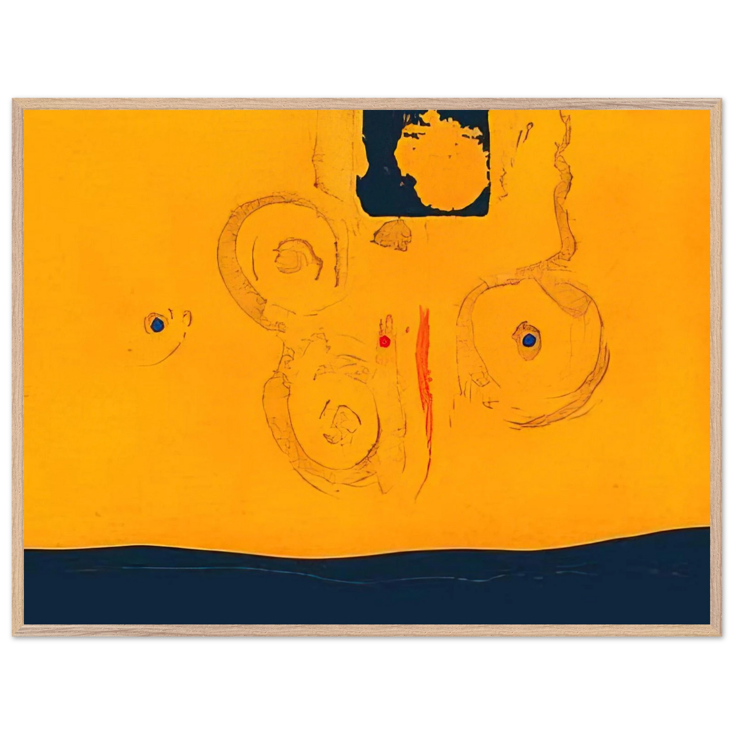 Helen Frankenthaler - Plaza Real - 1988 Wall art - 60x80 cm / 24x32 inches - Premium Wooden Framed Poster With Fine Art Paper - Wood frame