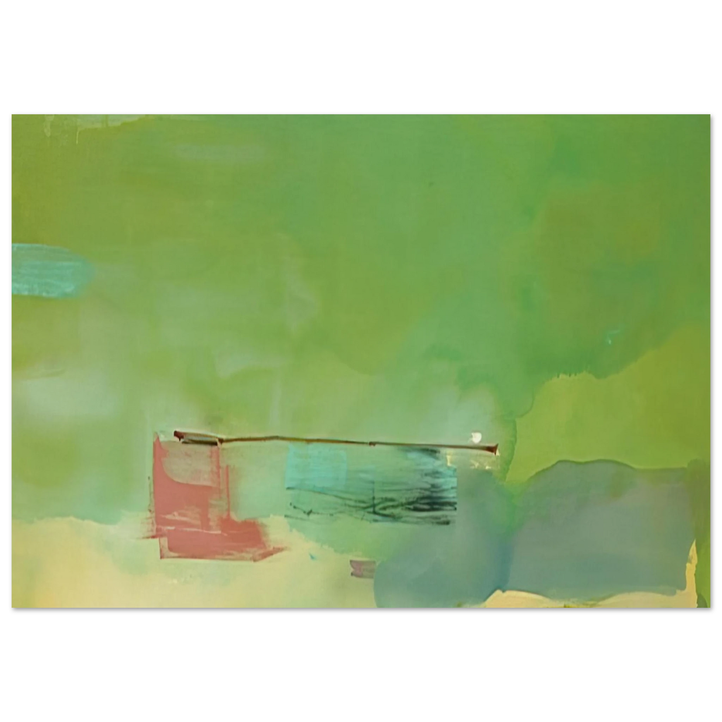 Helen Frankenthaler - Springscape - 1975 Wall art - 15x20 cm / 6x8 inches - Premium Wooden Framed Poster With Fine Art Paper - Black frame