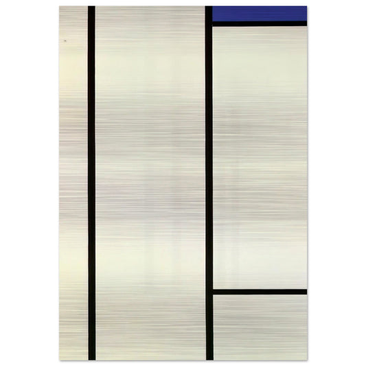 Vertical Composition with Blue and White - Piet Mondrian Brushed Aluminum Print - 70x100 cm / 28x40 inches | Piet Mondrian Aluminum Print | Piet Mondrian Prints