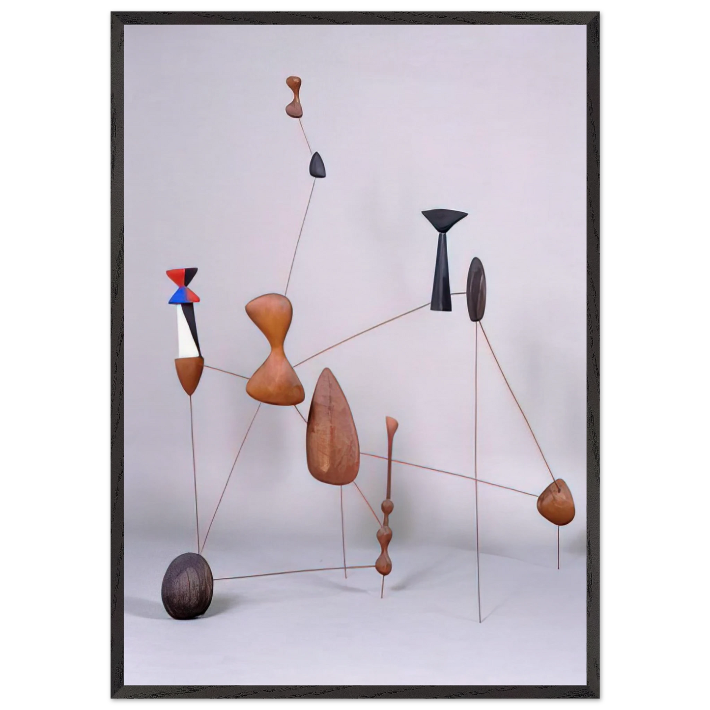 VERTICAL CONSTELLATION WITH BOMB 1943 - Alexander Calder Framed Art Print – Black Wooden Frame - Default Title - -Framed Art Print