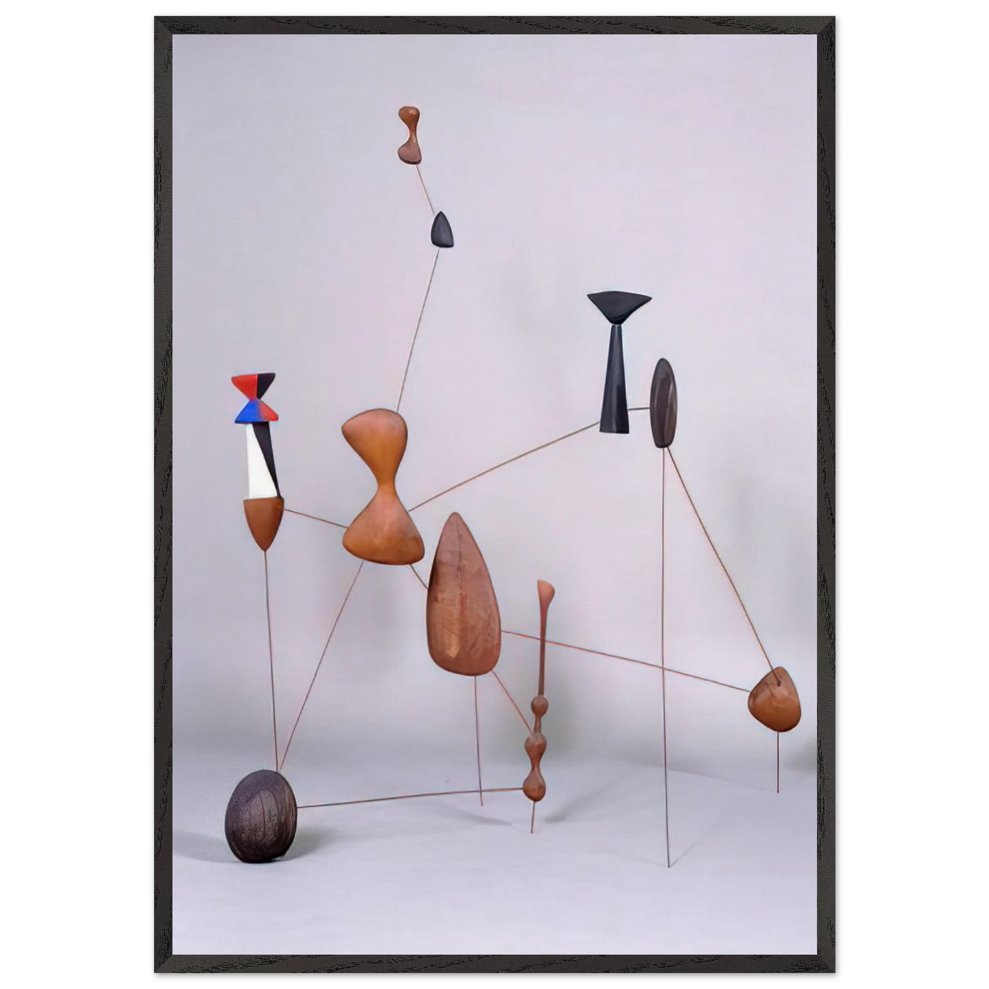 VERTICAL CONSTELLATION WITH BOMB 1943 - Alexander Calder Framed Art Print – Black Wooden Frame - Default Title - -Framed Art Print