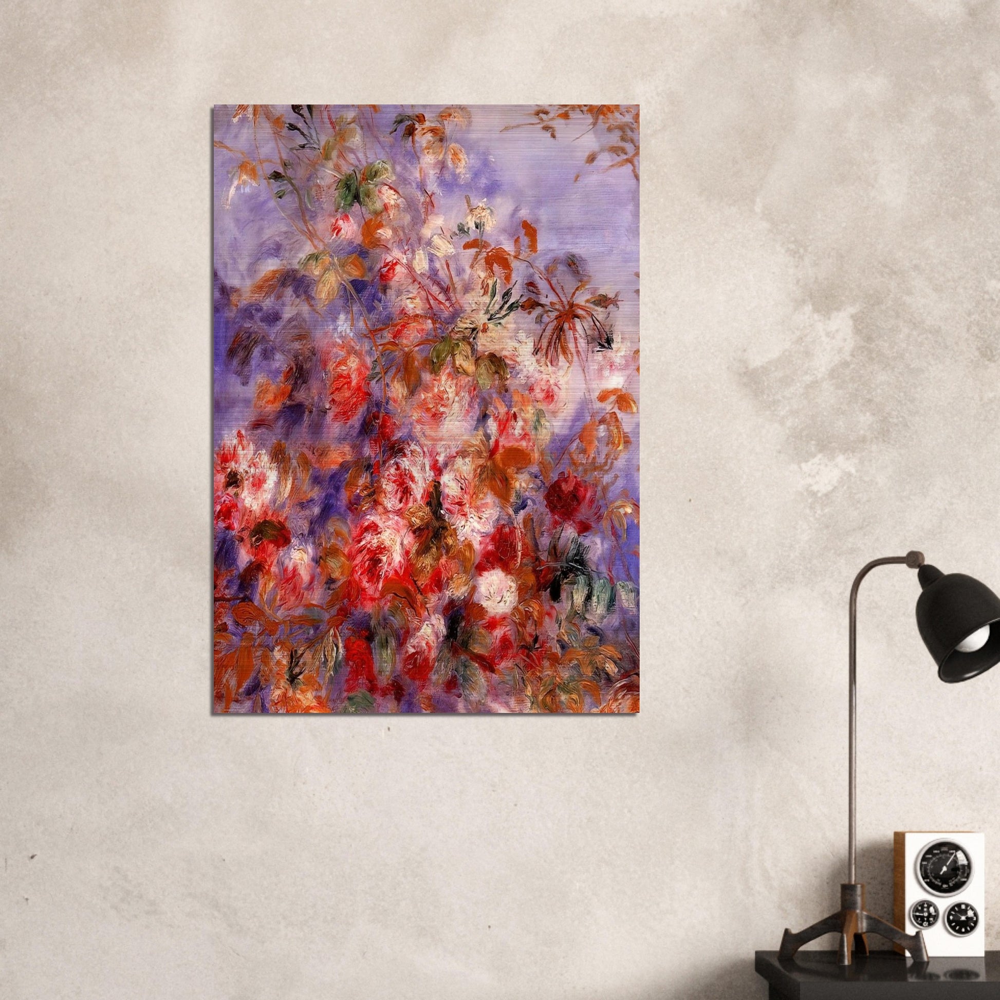 Roses By The Window - Pierre-Auguste Renoir Brushed Aluminum Print - 70x100 cm / 28x40 inches | Pierre-Auguste Renoir Aluminum Print | Pierre-Auguste Renoir Prints