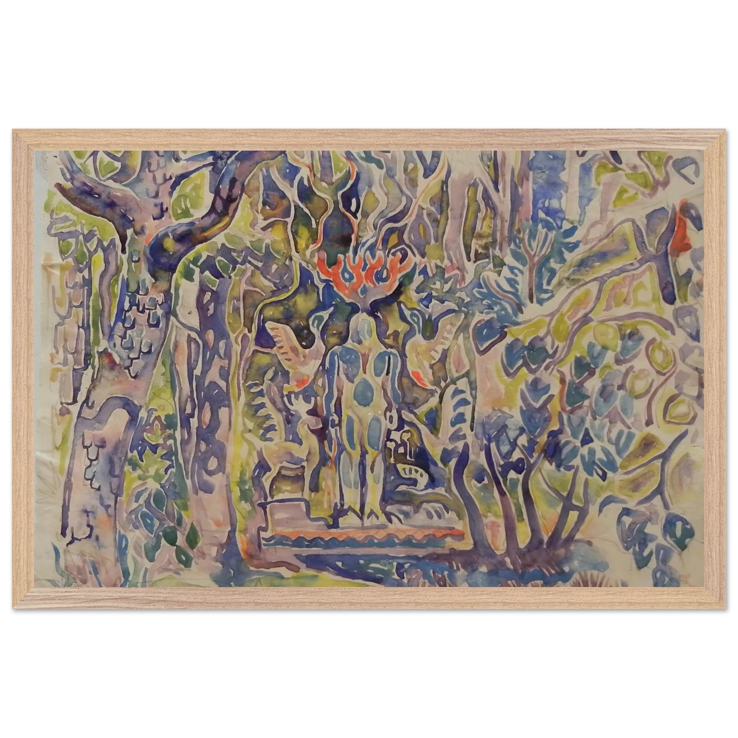 Walter Inglis Anderson - Walter Anderson Wall art - 27x35 cm / 11x14 Inches - Premium Wooden Framed Poster With Fine Art Paper - Black frame