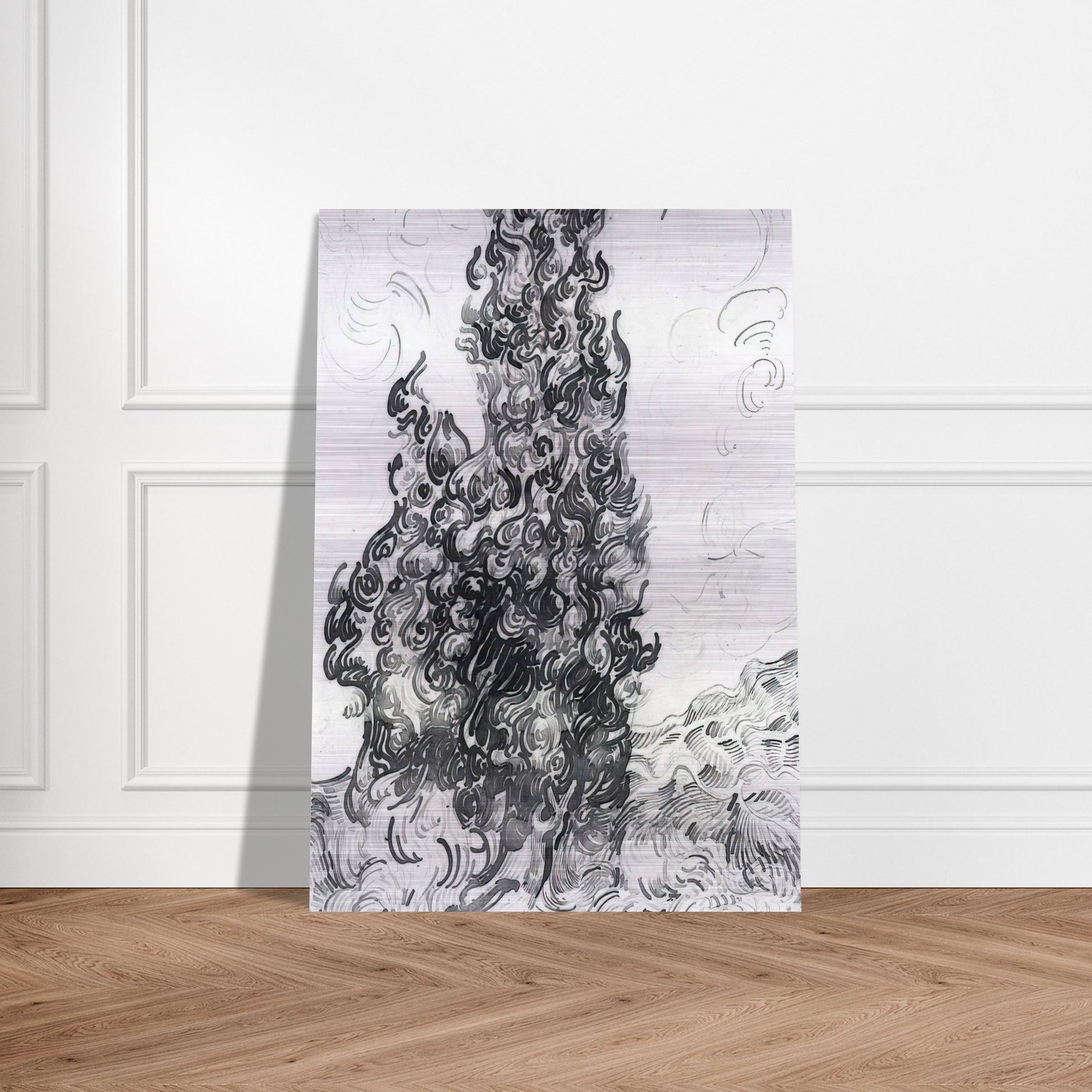 Cypresses - Vincent van Gogh Brushed Aluminum Print - 70x100 cm / 28x40 inches | Vincent van Gogh Aluminum Print | Vincent van Gogh Prints