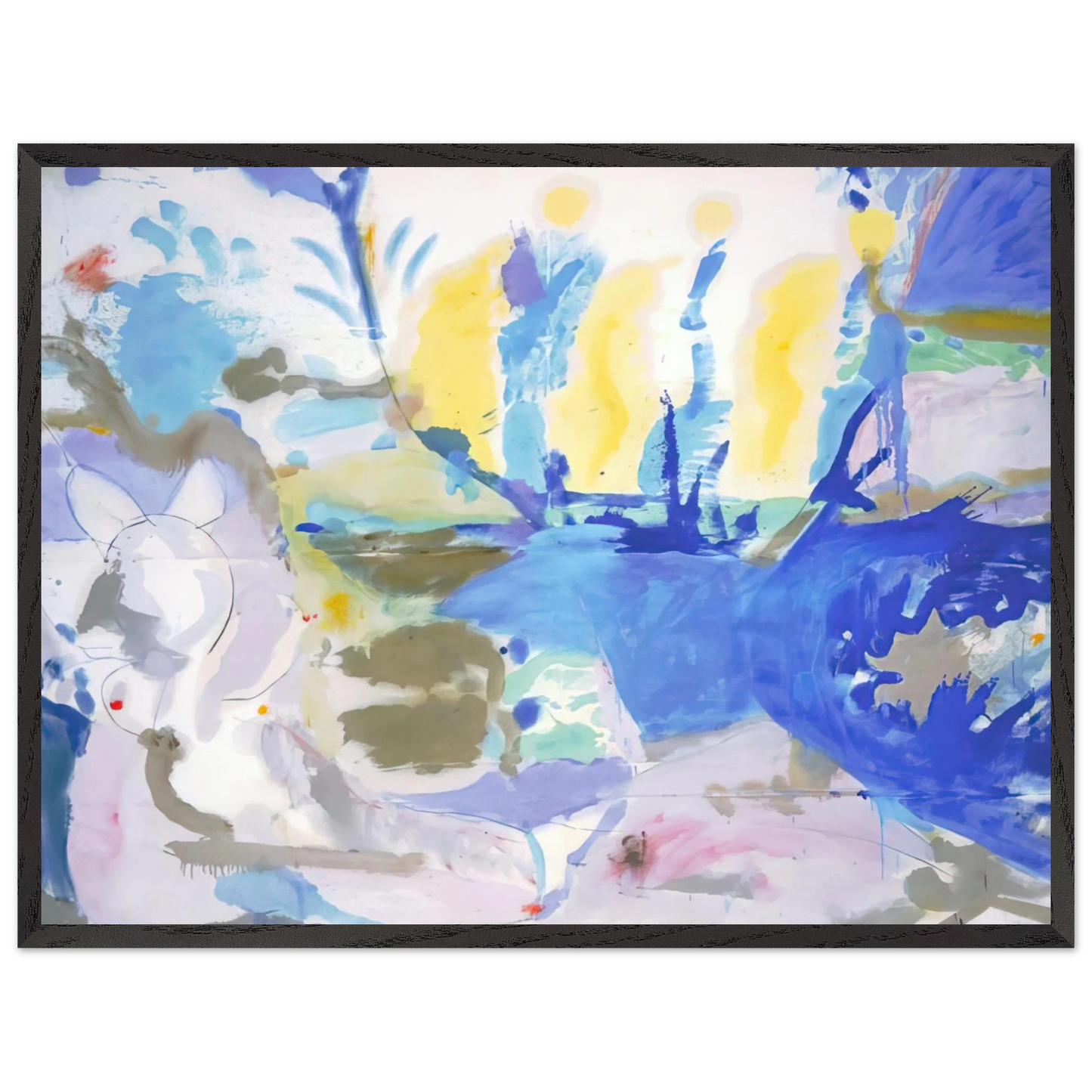 Helen Frankenthaler - Basque Beach - 1958 Wall art - A1 (59.4 x 84.1  cm) - Premium Wooden Framed Poster With Fine Art Paper - Wood frame