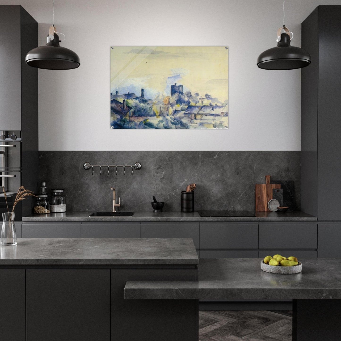 Roofs in L'Estaque - Paul Cézanne Acrylic Print - 70x100 cm / 28x40″ inches