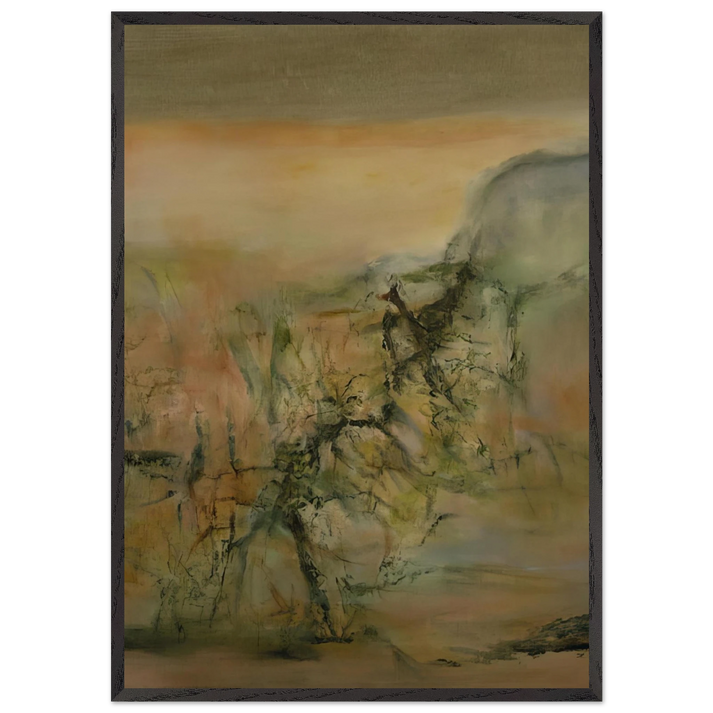 12 12 2000 2000 - Zao Wou-Ki 70x100 cm / 28x40 inches Framed Art Print – Black Wooden Frame