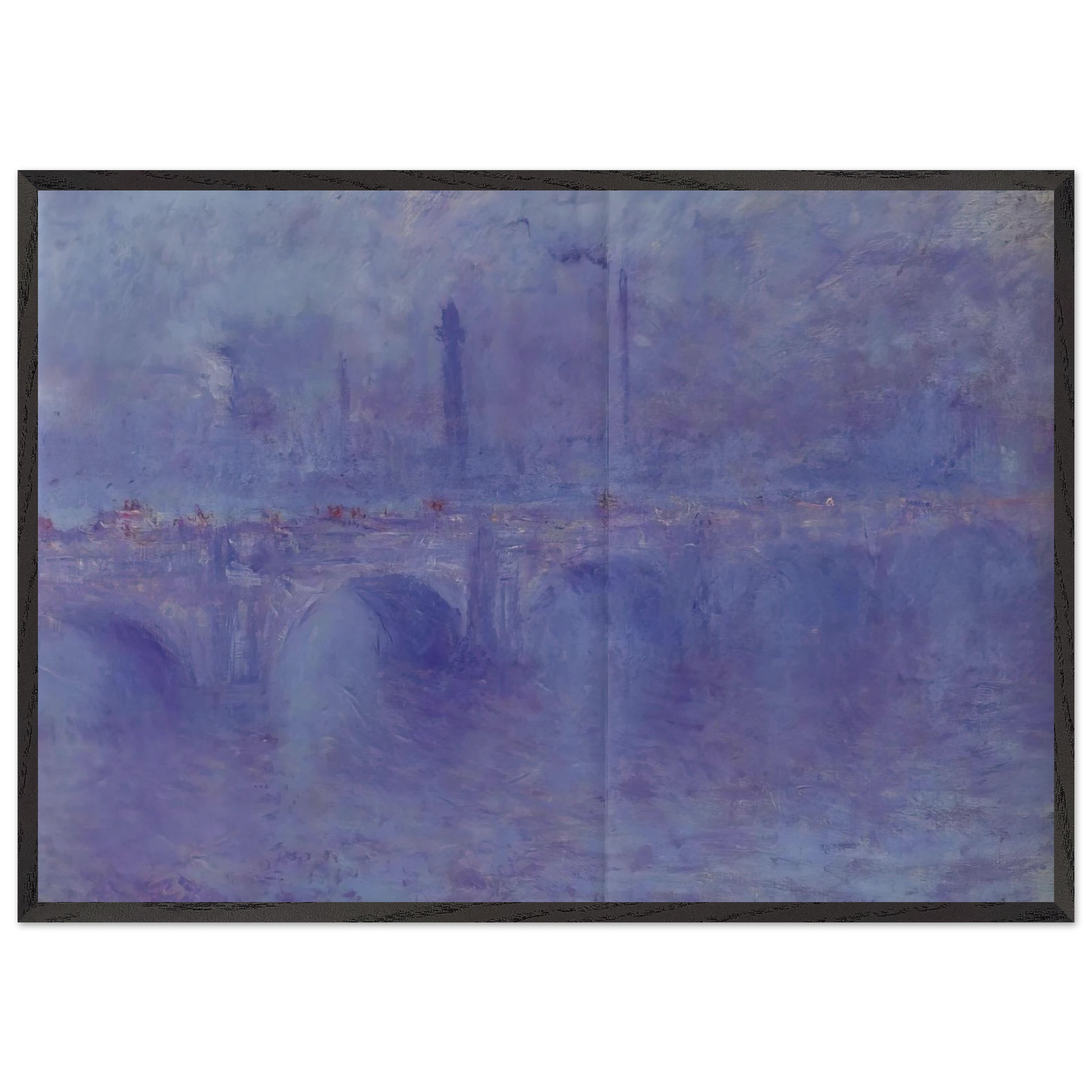 Waterloo Bridge Effect of Fog - claude monet Framed Art Print – Black Wooden Frame - Default Title - -Framed Art Print