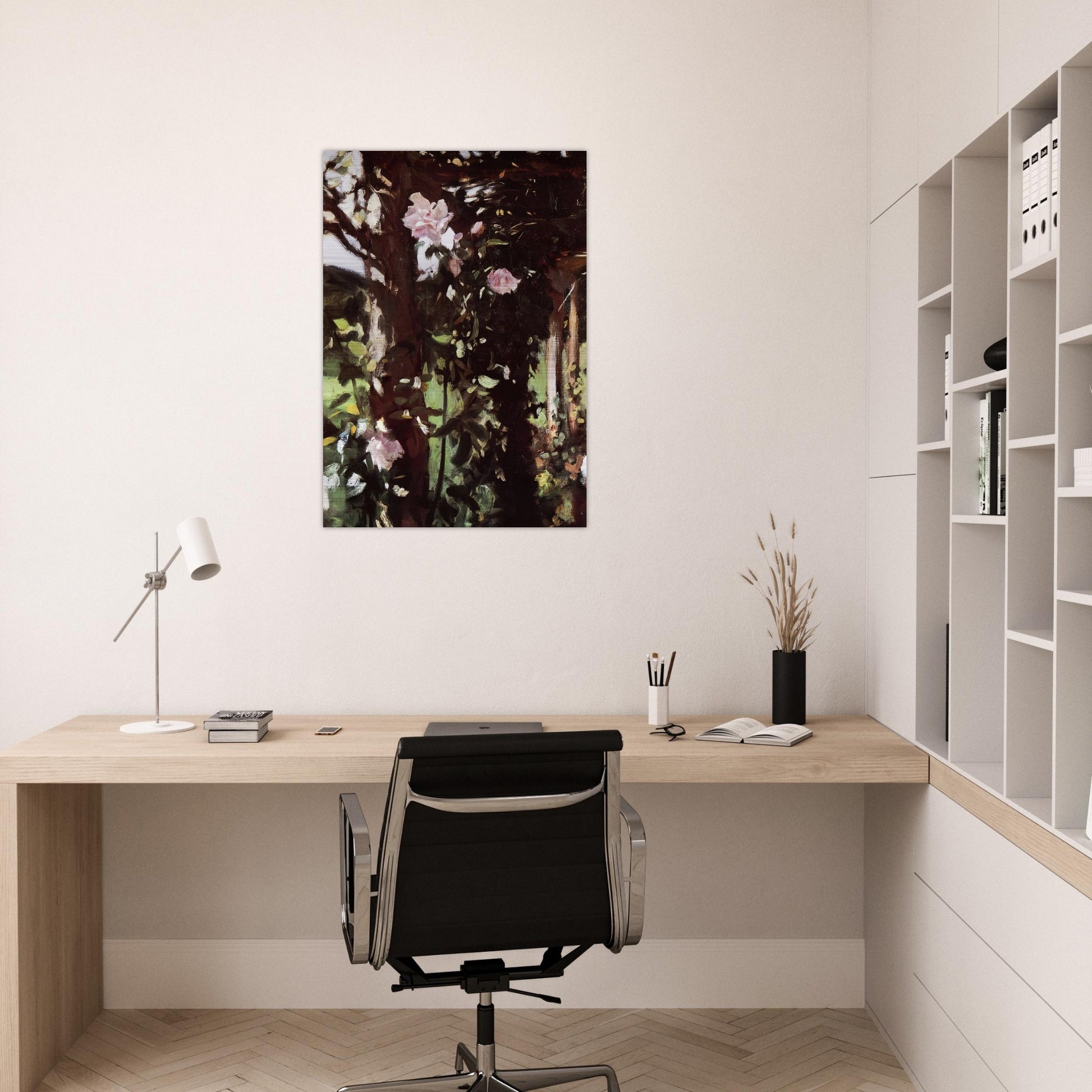 A Rose Trellis Roses at Oxfordshire - John Singer Sargent Brushed Aluminum Print - 70x100 cm / 28x40 inches | John Singer Sargent Aluminum Print | John Singer Sargent Prints