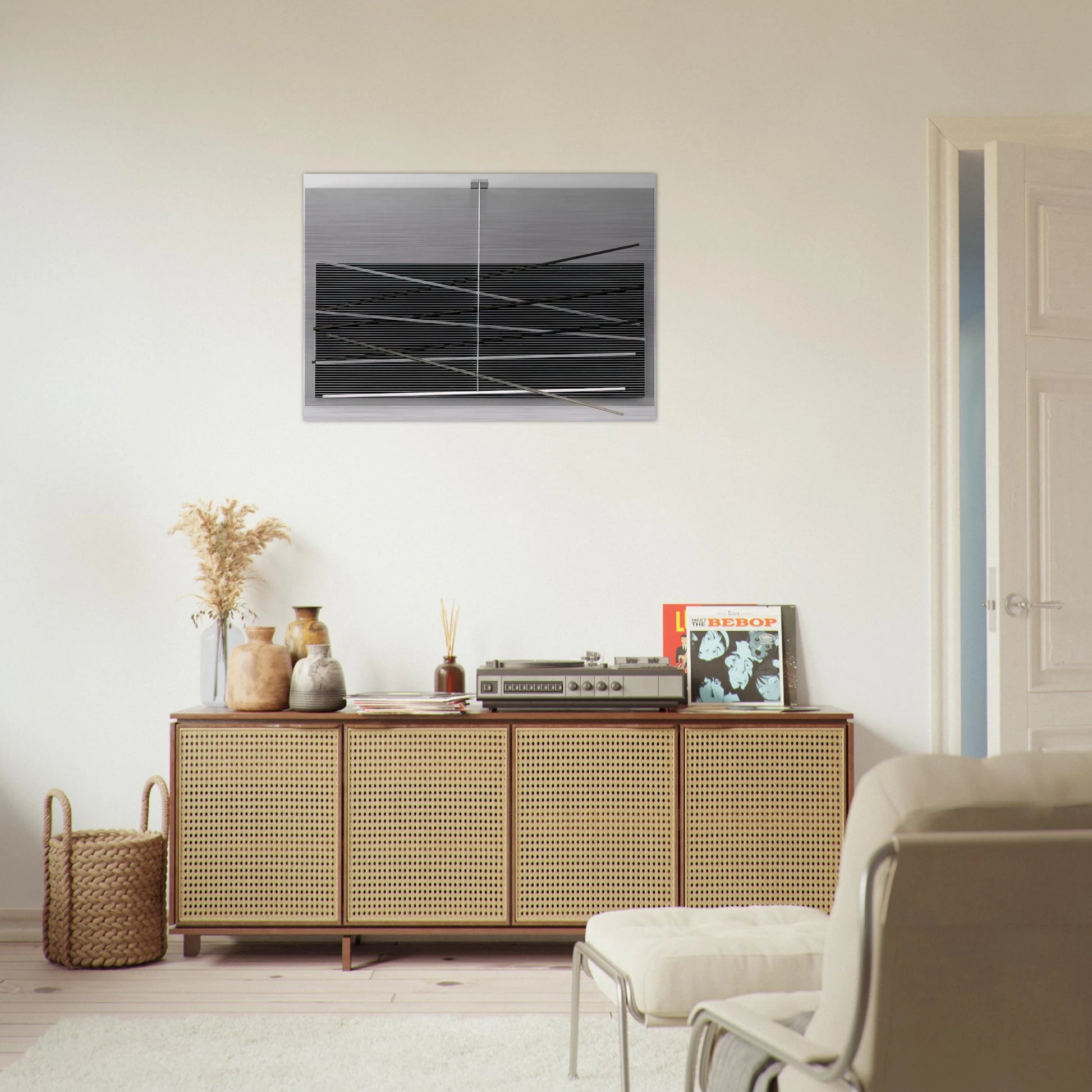 VIBRATIONS M TALLIQUES 1969 - Jesus Rafael Soto Brushed Aluminum Print - 70x100 cm / 28x40 inches | Jesus Rafael Soto Aluminum Print | Jesus Rafael Soto Prints