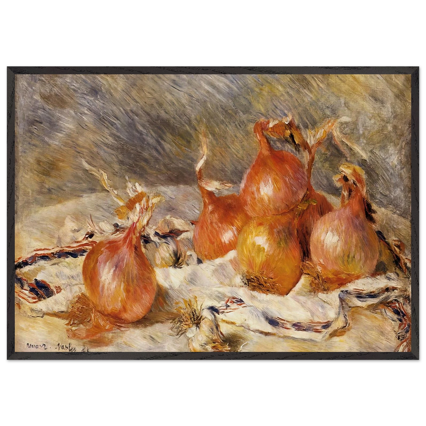 Onions - Pierre-Auguste Renoir Framed Art Print – Black Wooden Frame - Default Title - -Framed Art Print