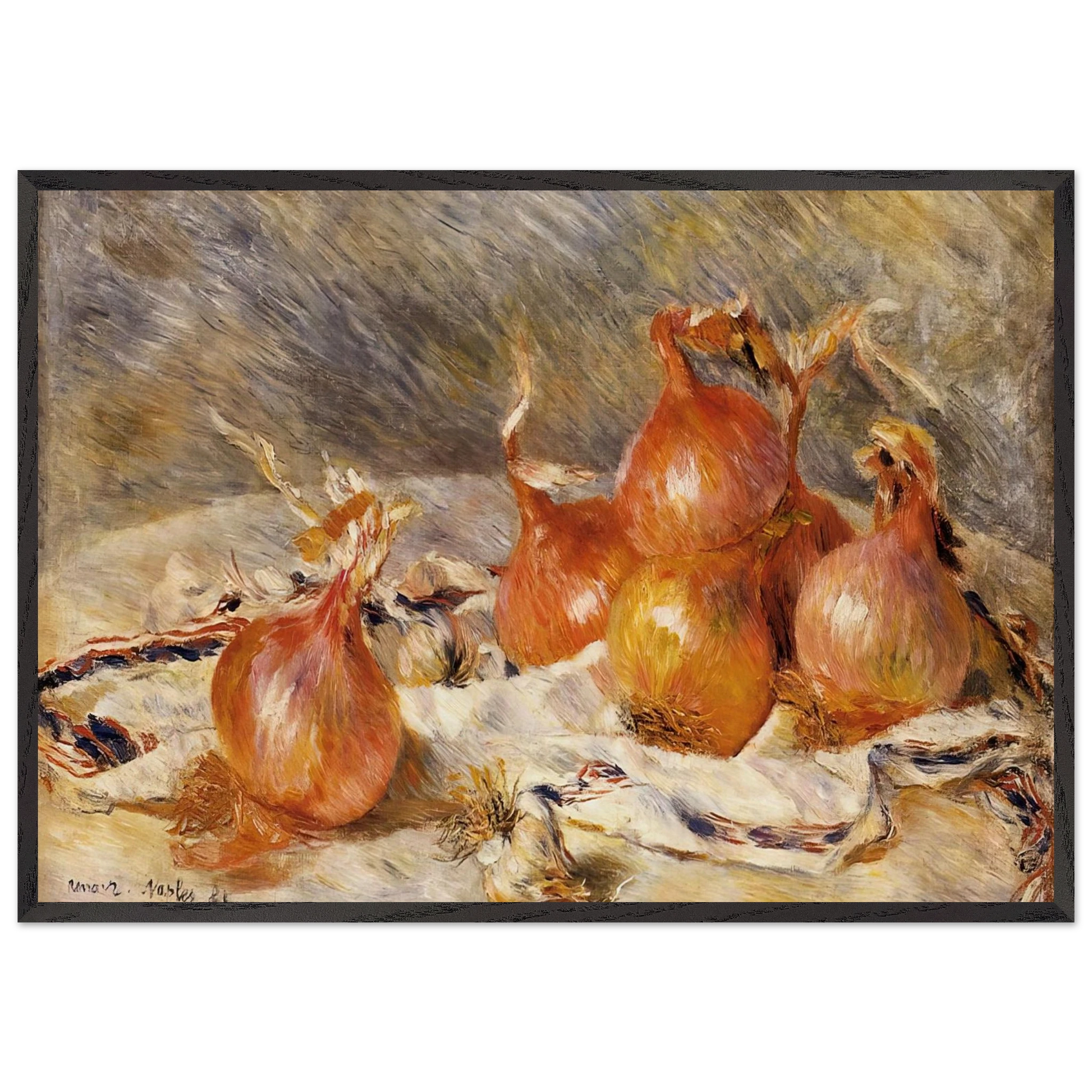 Onions - Pierre-Auguste Renoir Framed Art Print – Black Wooden Frame - Default Title - -Framed Art Print