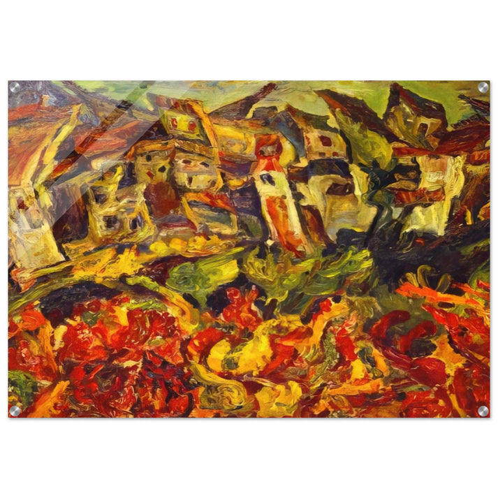 HOUSES WITH POINTED ROOFS - Chaim Soutine Acrylic Print - 70x100 cm / 28x40″ inches