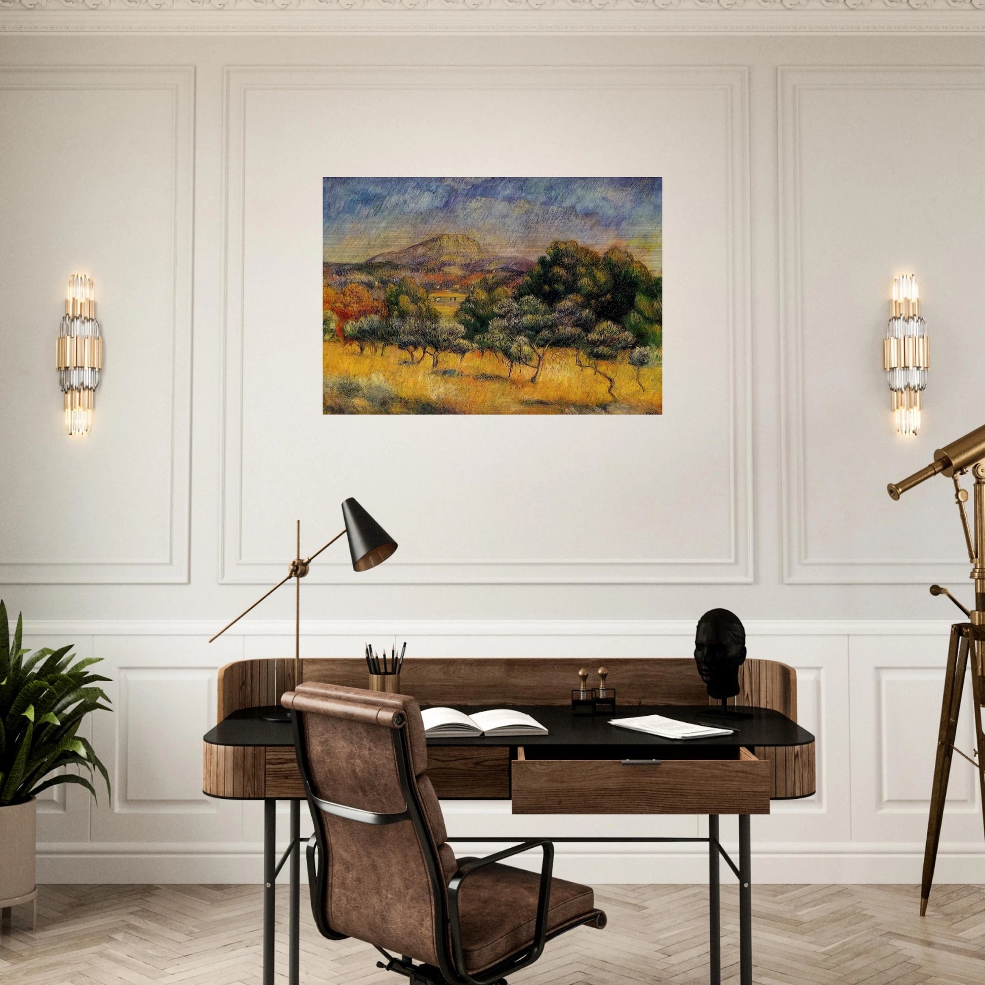 Mount Sainte Victoire - Pierre-Auguste Renoir Brushed Aluminum Print - 70x100 cm / 28x40 inches | Pierre-Auguste Renoir Aluminum Print | Pierre-Auguste Renoir Prints