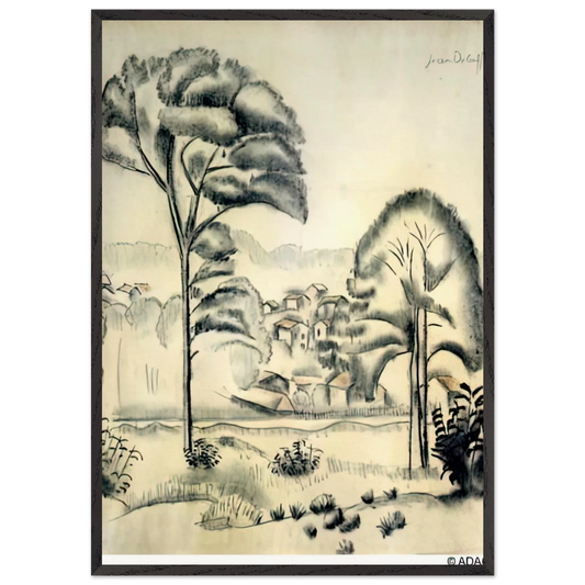 LANDSCAPE OF ALGERIA - Jean Dubuffet Framed Art Print – Black Wooden Frame - Default Title - -Framed Art Print