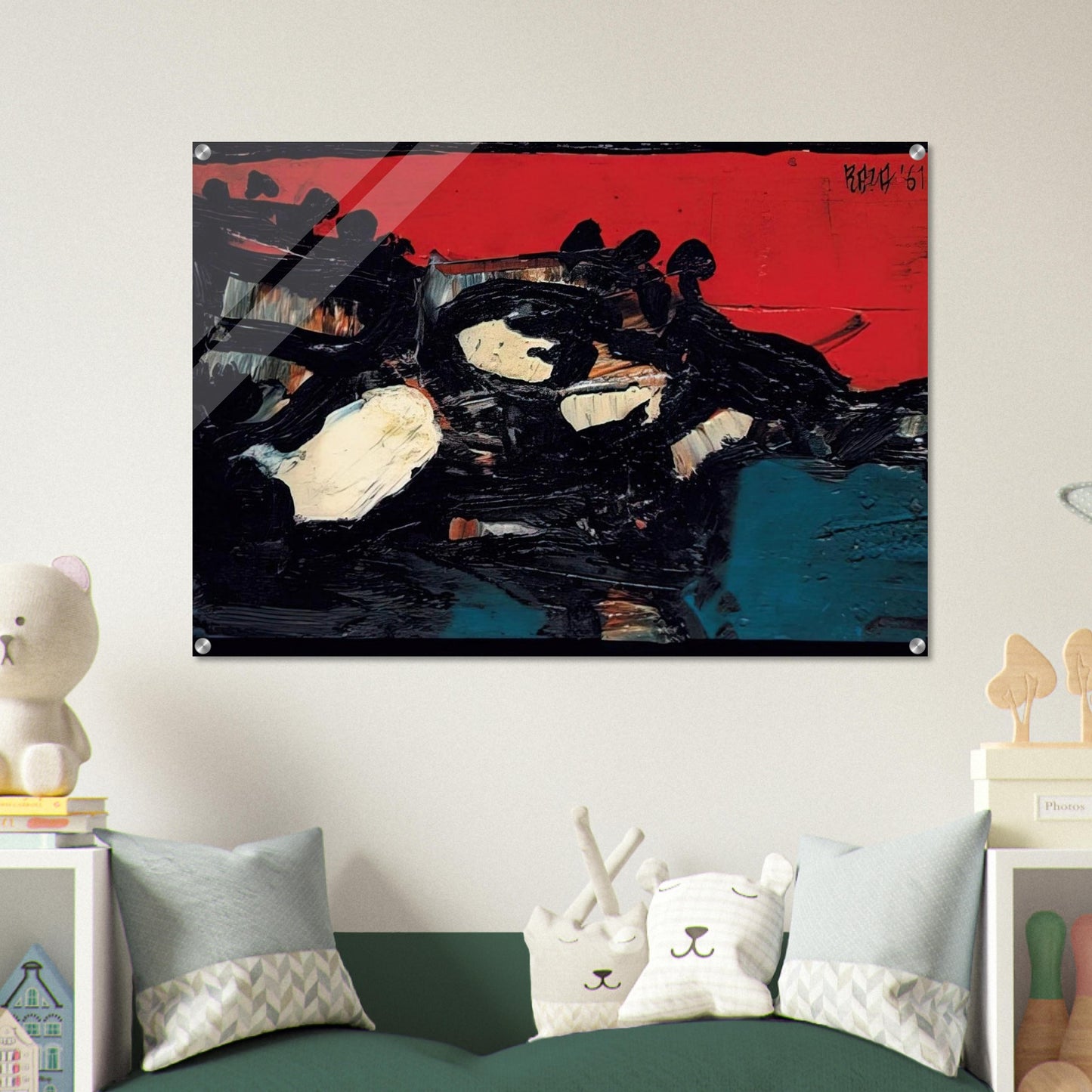 Ciel Rouge Sur Le Lac - 1961 - S. H. Raza Acrylic Print - 70x100 cm / 28x40″ inches | S. H. Raza Wall Art | S. H. Raza Prints