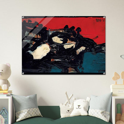 Ciel Rouge Sur Le Lac - 1961 - S. H. Raza Acrylic Print - 70x100 cm / 28x40″ inches | S. H. Raza Wall Art | S. H. Raza Prints