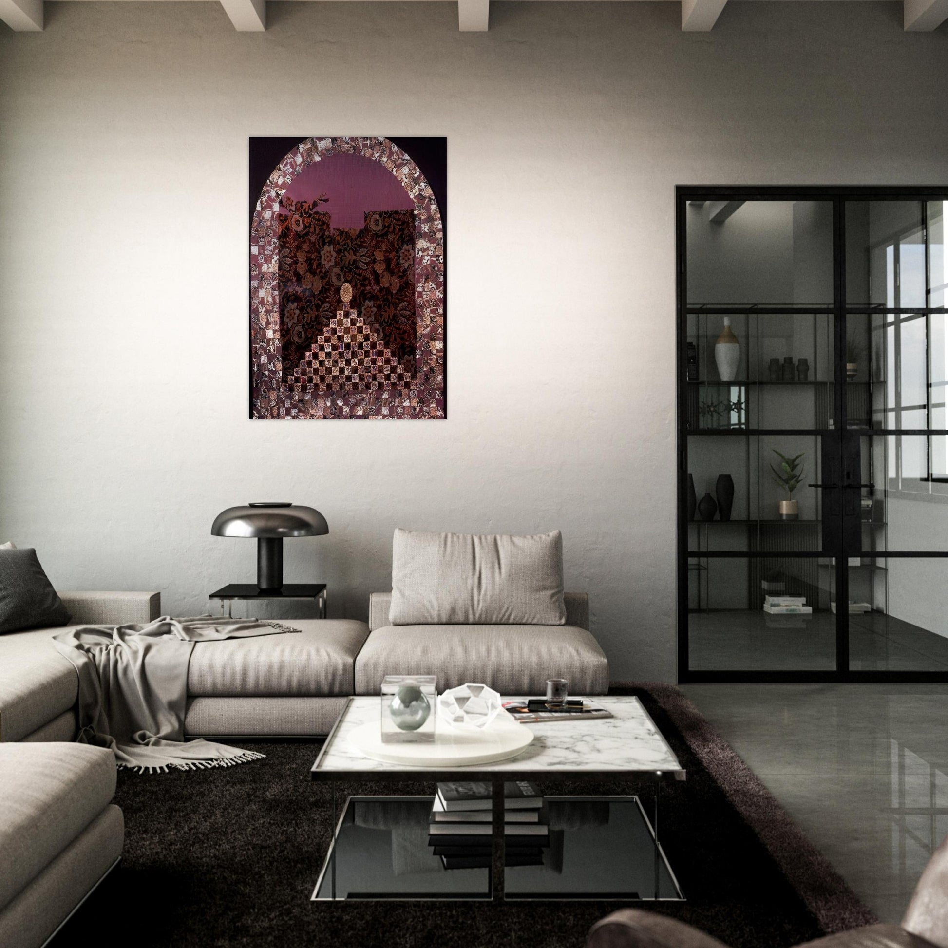 Shrine for the Egg - PD Pattern and Decoration - Miriam Schapiro Brushed Aluminum Print - 70x100 cm / 28x40 inches | Miriam Schapiro Aluminum Print | Miriam Schapiro Prints