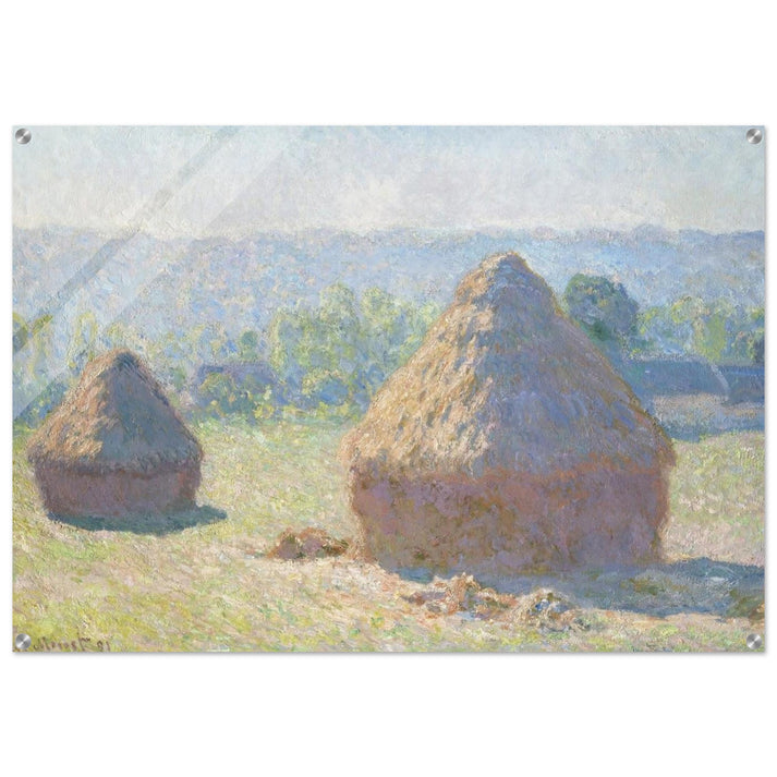 Haystacks, end of Summer - claude monet Acrylic Print - 70x100 cm / 28x40″ inches