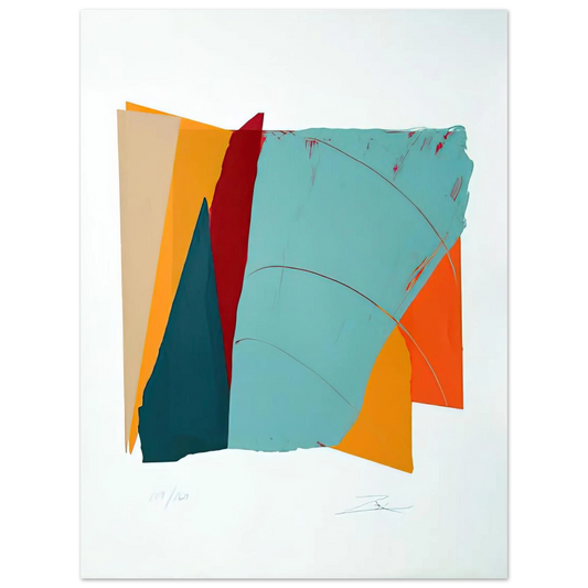 Larry Zox - Red Line II - 1979 Fine Art Poster - Default Title