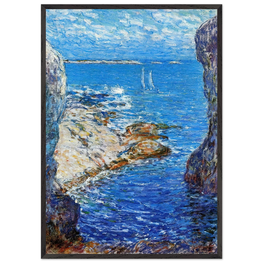 An Isles of Shoals Day - Childe Hassam 70x100 cm / 28x40 inches Framed Art Print – Black Wooden Frame