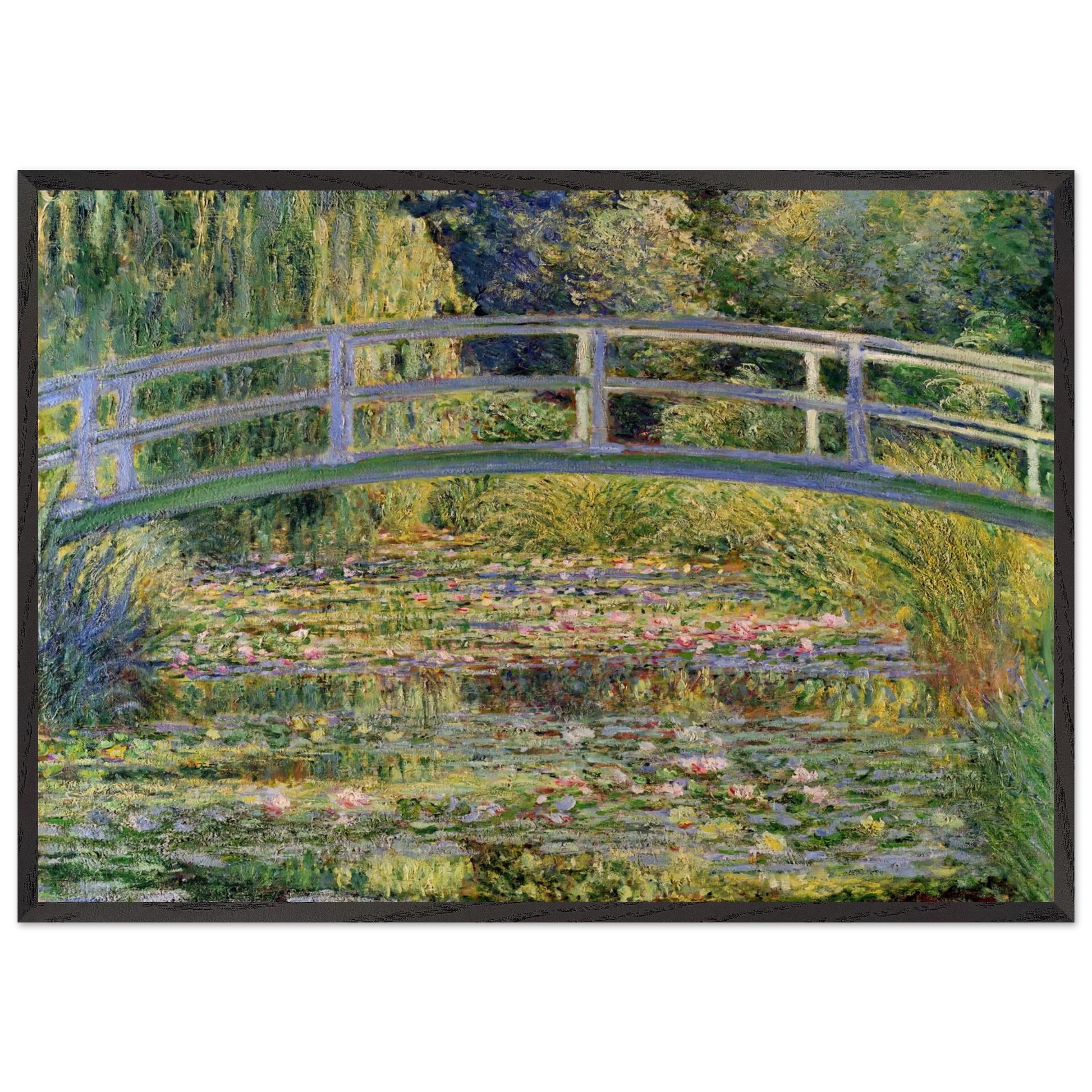 The Japanese Bridge The Water-Lily Pond - claude monet Framed Art Print – Black Wooden Frame - Default Title - -Framed Art Print