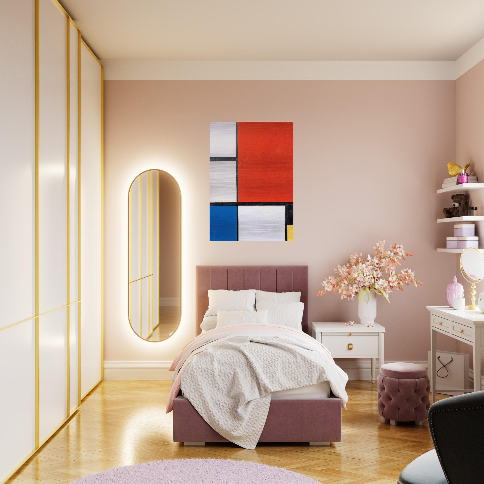 Composition 2 - Piet Mondrian Brushed Aluminum Print - 70x100 cm / 28x40 inches | Piet Mondrian Aluminum Print | Piet Mondrian Prints