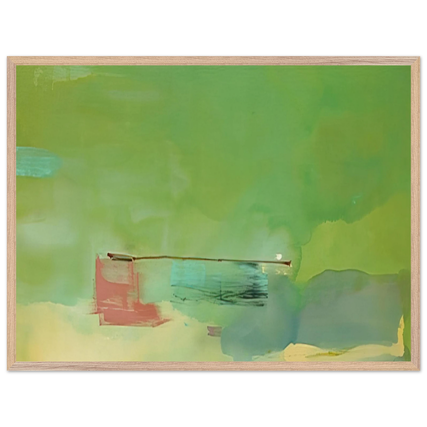 Helen Frankenthaler - Springscape - 1975 Wall art - 70x100 cm / 28x40 inches - Premium Wooden Framed Poster With Fine Art Paper - Black frame
