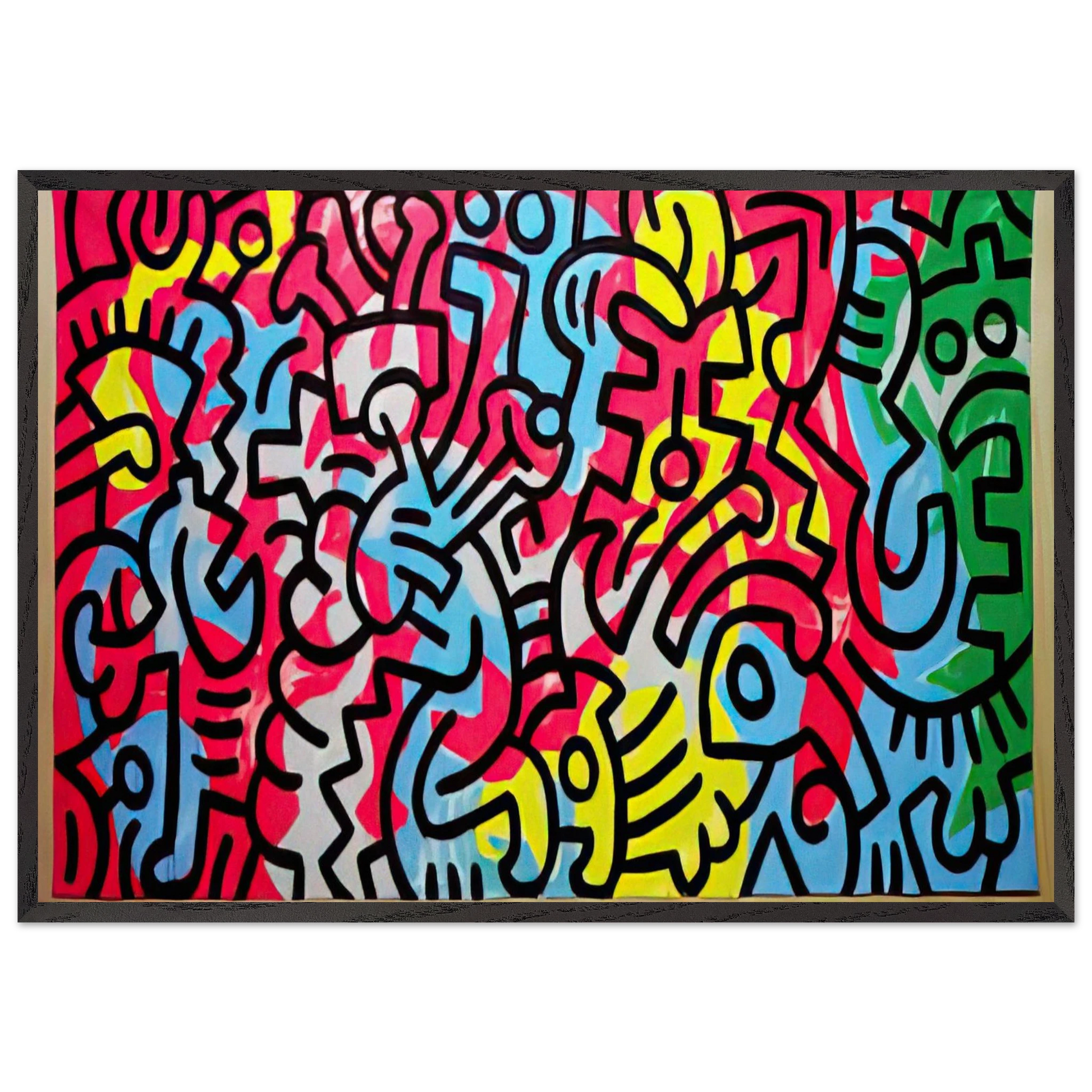 UNTITLED 1987 N1 - Keith Haring Framed Art Print – Black Wooden Frame - Default Title - -Framed Art Print