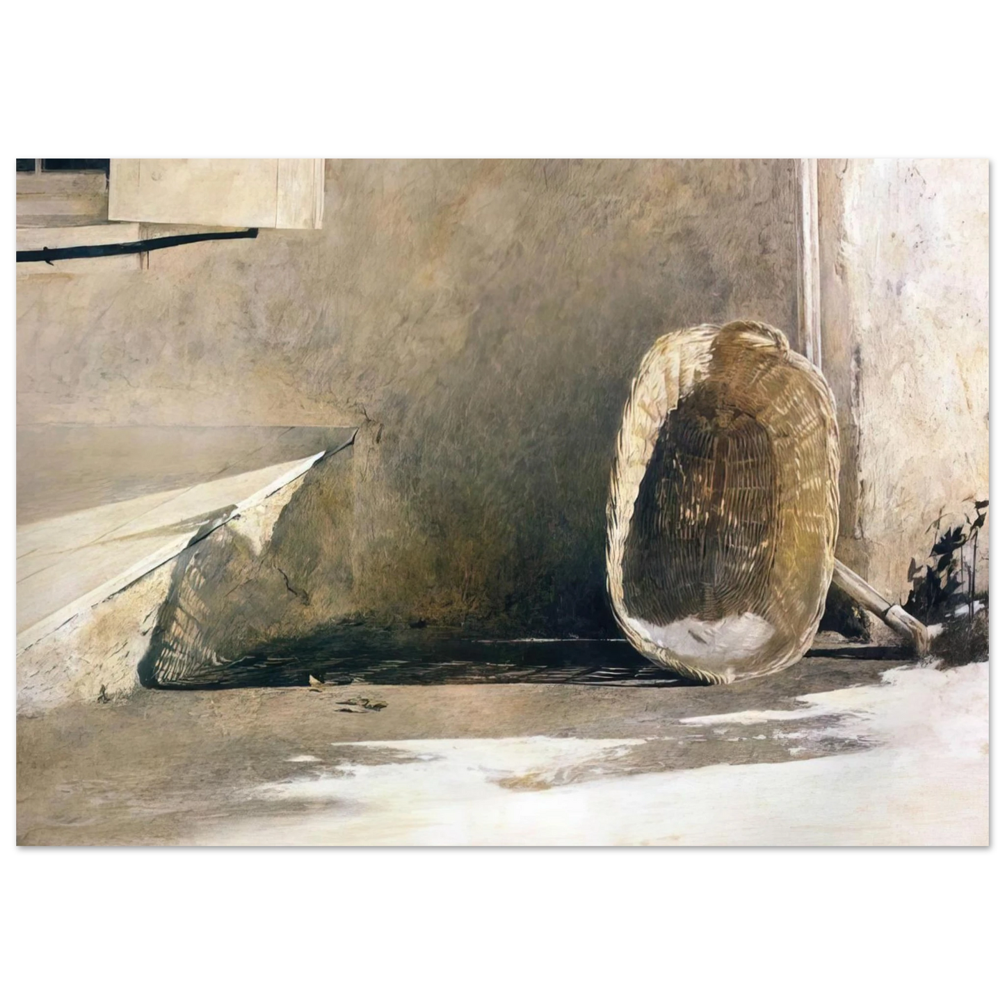 Andrew Wyeth - MONDAY MORNING Wall Art - 21x29.7 cm / 8x12" - Premium Wooden Framed Poster With Fine Art Paper - White frame