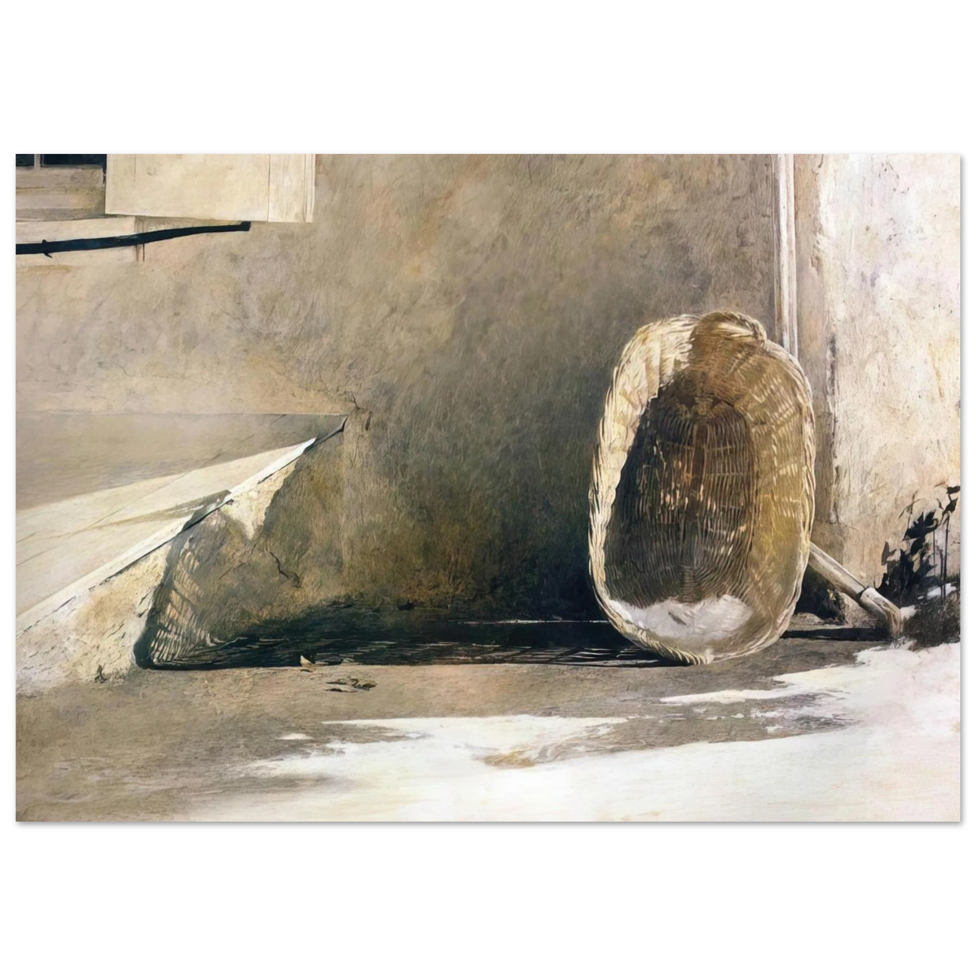 Andrew Wyeth - MONDAY MORNING Wall Art - 21x29.7 cm / 8x12" - Premium Wooden Framed Poster With Fine Art Paper - White frame