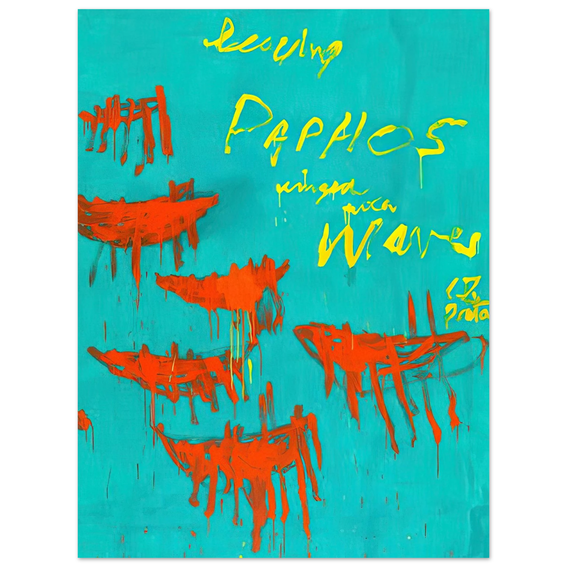 Cy Twombly - Leaving Paphos Ringed With Waves V Fine Art Poster - Default Title