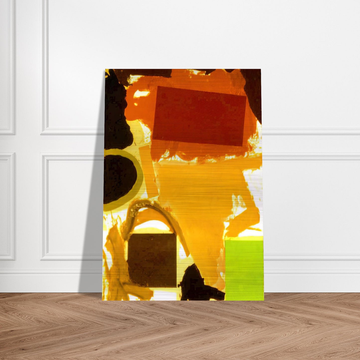 Abstract Painting with Boxes 2 - 1963 - Ronnie Landfield Brushed Aluminum Print - 70x100 cm / 28x40 inches | Ronnie Landfield Aluminum Print | Ronnie Landfield Prints