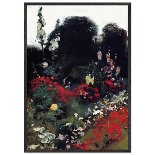 Corner of a Garden - John Singer Sargent 70x100 cm / 28x40 inches Framed Art Print – Black Wooden Frame