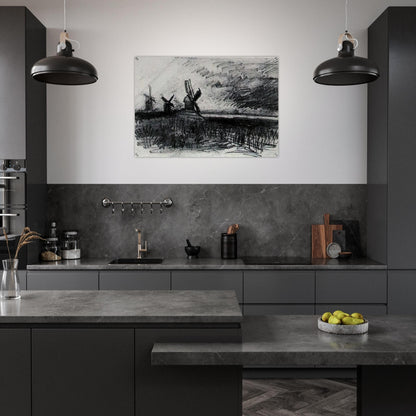 Windmills at Montmartre - Vincent van Gogh Acrylic Print - 70x100 cm / 28x40″ inches