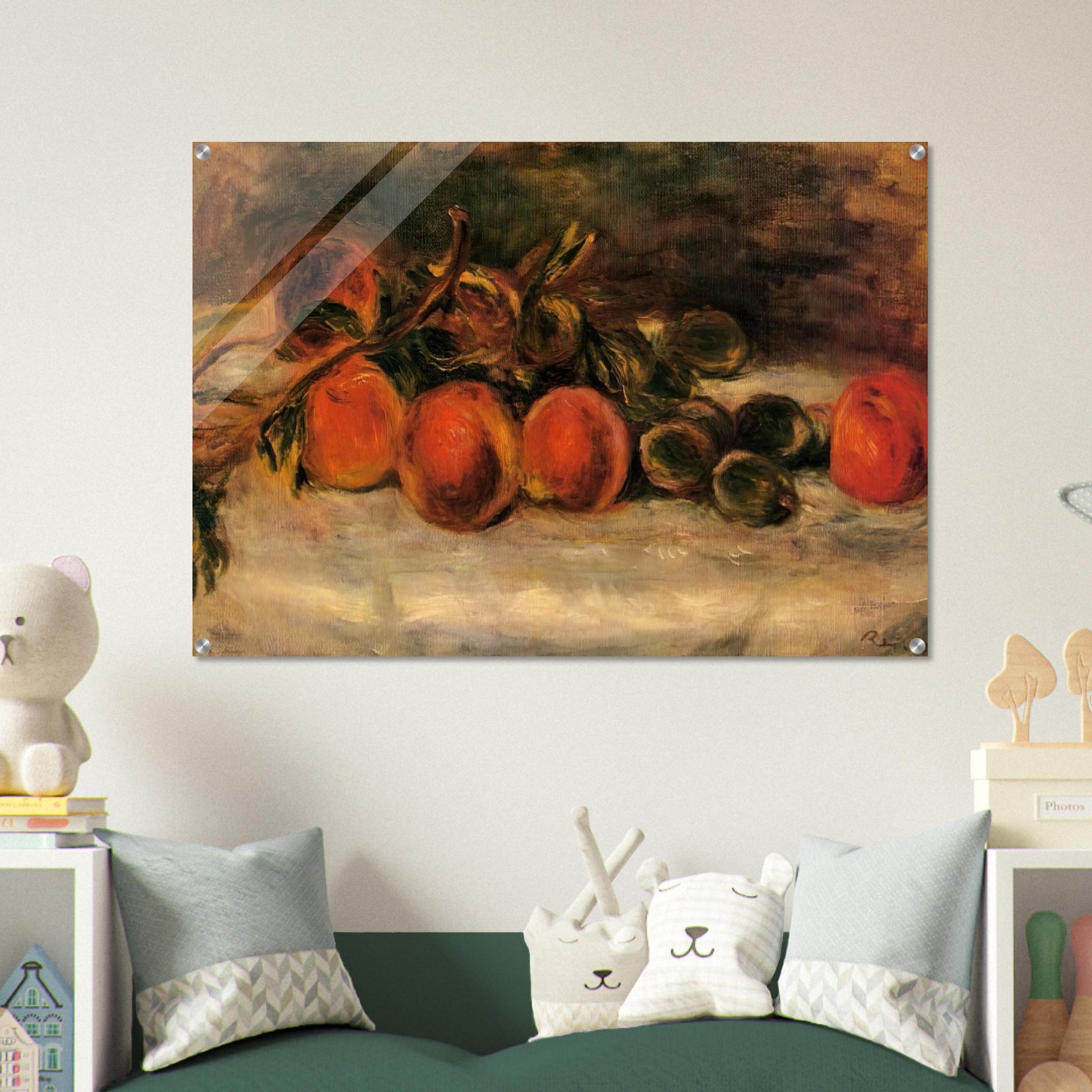 Still Life with Peaches and Chestnuts - Pierre-Auguste Renoir Acrylic Print - 70x100 cm / 28x40″ inches