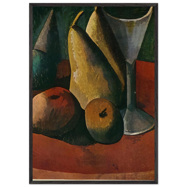 Glass and fruits - Pablo Picasso 70x100 cm / 28x40 inches Framed Art Print – Black Wooden Frame