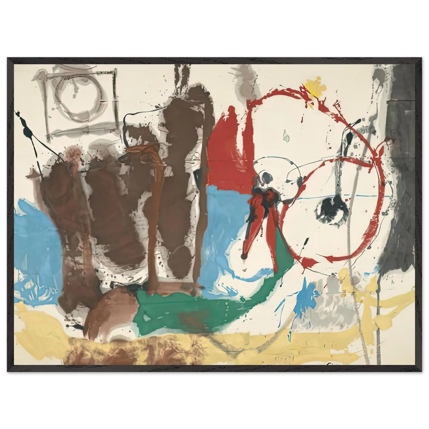 Helen Frankenthaler - Mother Goose Melody, 1959- Wall Art - 30x40 cm / 12x16 inches - Premium Wooden Framed Poster With Fine Art Paper - Black frame