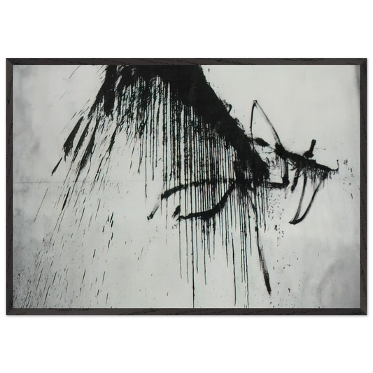 NIGHT IN THE HOTEL ABSTRACT IN BLACK AND WHITE - Salvador Dali Framed Art Print – Black Wooden Frame - Default Title - -Framed Art Print