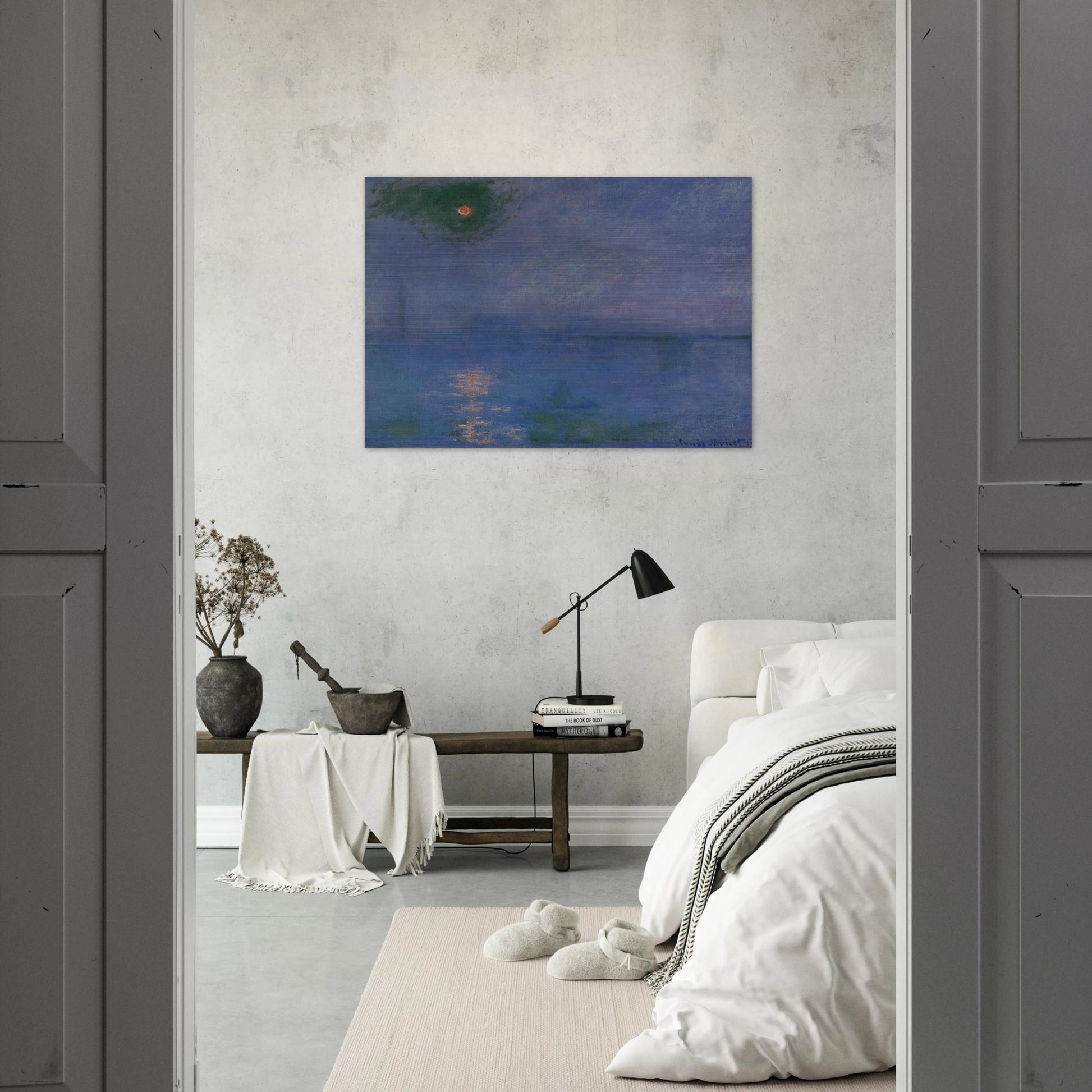 Charing Cross Bridge, Fog on the Themes - claude monet Brushed Aluminum Print - 70x100 cm / 28x40 inches | claude monet Aluminum Print | claude monet Prints