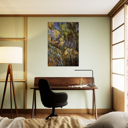 Rocks near the Caves below the Chateau Noir - Paul Cézanne Brushed Aluminum Print - 70x100 cm / 28x40 inches | Paul Cézanne Aluminum Print | Paul Cézanne Prints