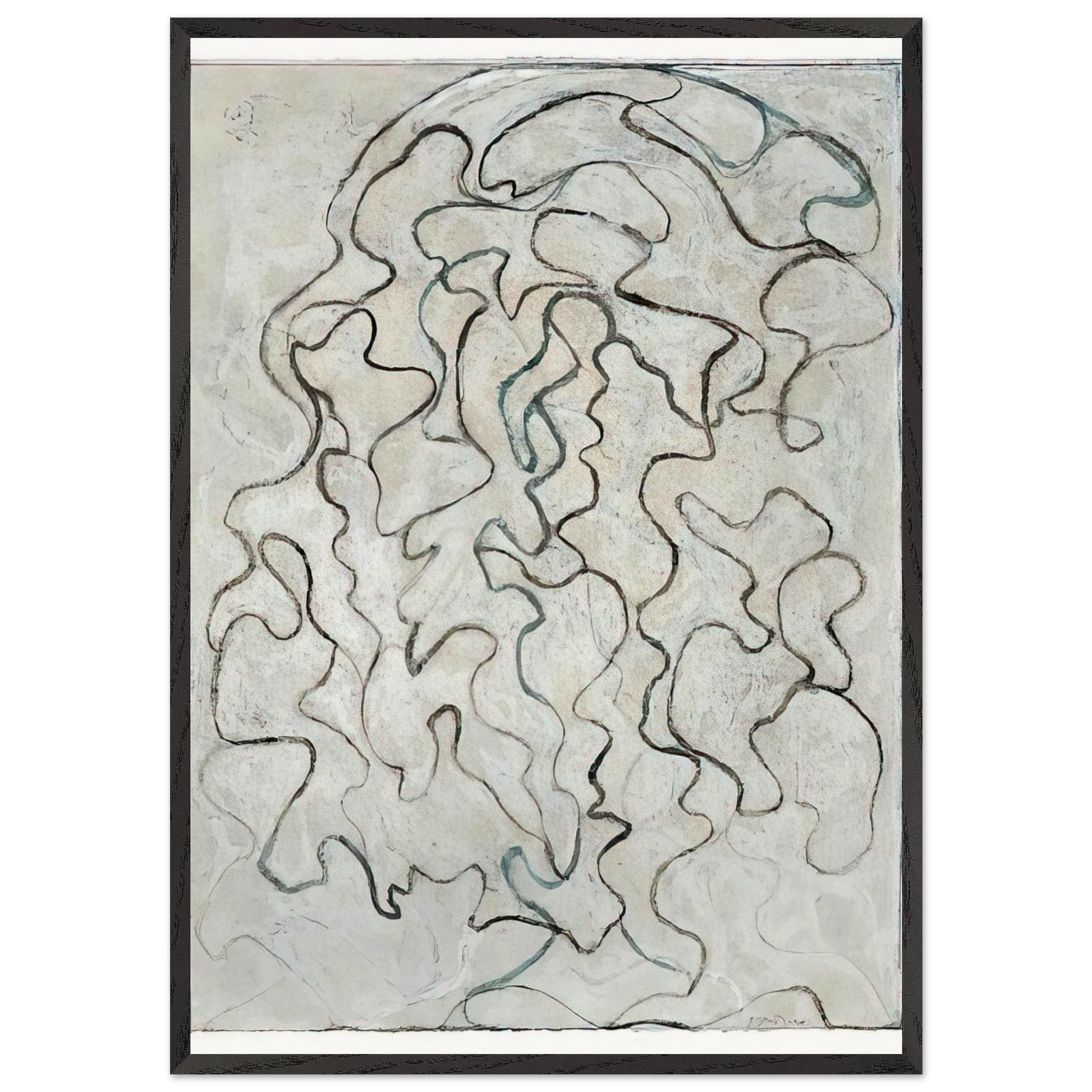Nevis Rock - 2008 - Brice Marden Framed Art Print – Black Wooden Frame - Default Title - -Framed Art Print