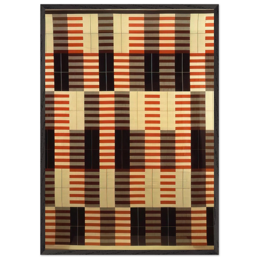 BLACK WHITE RED 1964 - Anni Albers Framed Art Print – Black Wooden Frame - Default Title - -Framed Art Print