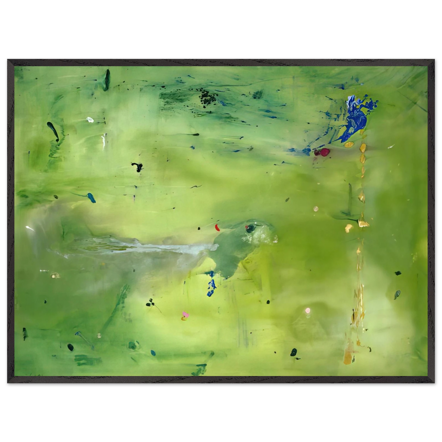 Helen Frankenthaler - A Green Thought in a Green Shade - 1981 Wall art - 45x60 cm / 18x24 Inches - Premium Wooden Framed Poster With Fine Art Paper - Wood frame
