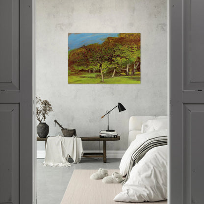Fruit Trees - claude monet Brushed Aluminum Print - 70x100 cm / 28x40 inches | claude monet Aluminum Print | claude monet Prints