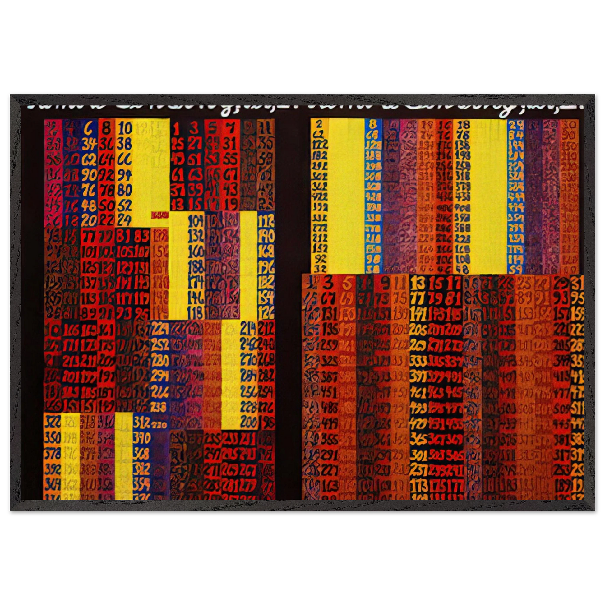 Remote Sensing Per I  II - 1979 - Alfred Jensen Framed Art Print – Black Wooden Frame - Default Title - -Framed Art Print