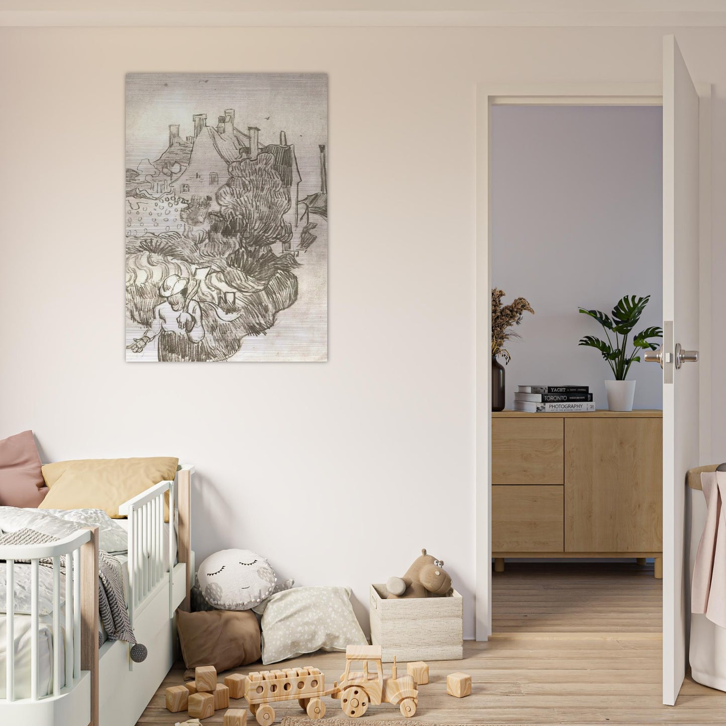 A House at Auvers - Vincent van Gogh Brushed Aluminum Print - 70x100 cm / 28x40 inches | Vincent van Gogh Aluminum Print | Vincent van Gogh Prints
