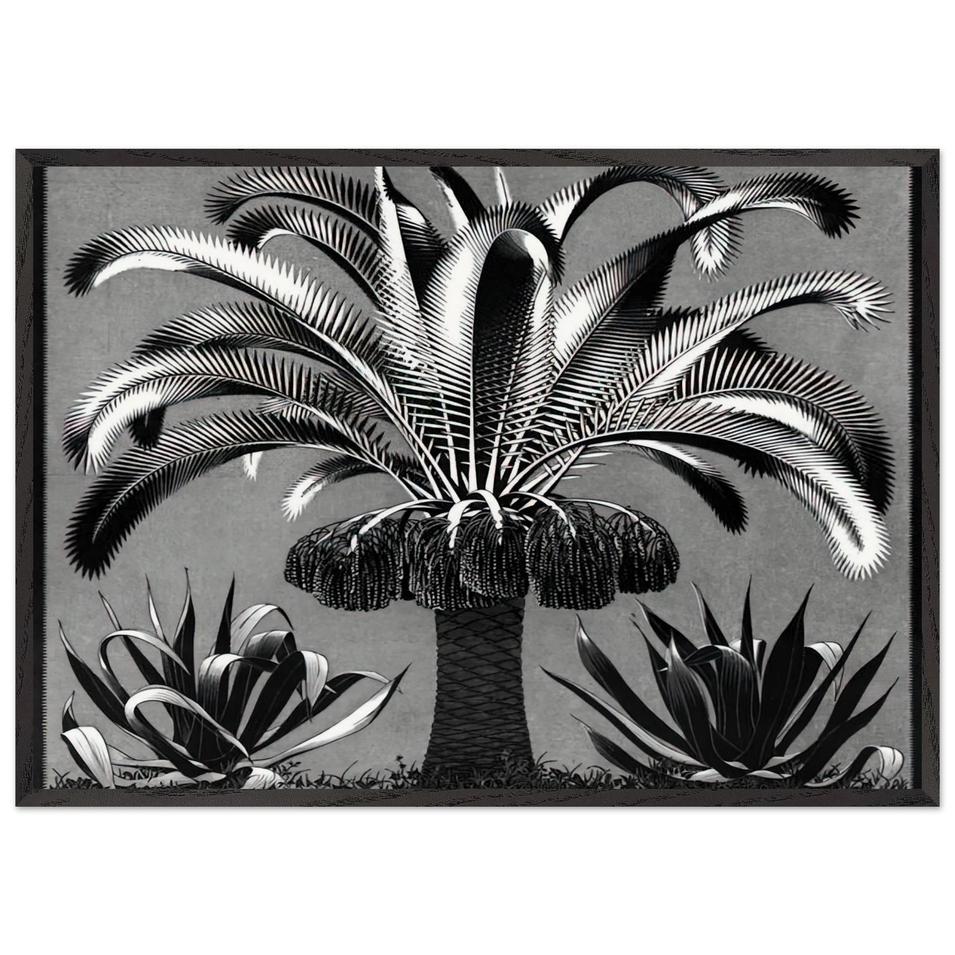 PALM - MC Escher Framed Art Print – Black Wooden Frame - Default Title - -Framed Art Print