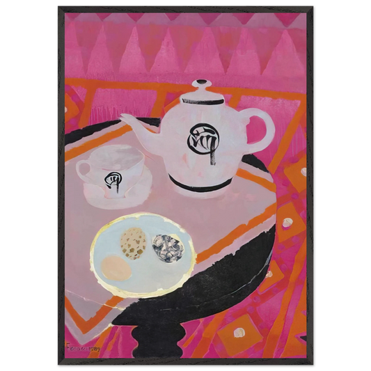 Chinese Teapot - 1989 - Mary Fedden Framed Art Print – Black Wooden Frame - Default Title - -Framed Art Print