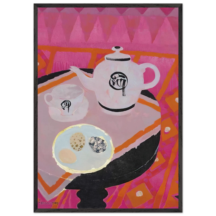 Chinese Teapot - 1989 - Mary Fedden 70x100 cm / 28x40 inches Framed Art Print – Black Wooden Frame